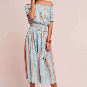 ANTHROPOLOGIE FEATHER BONE Demetria two piece set size small medium boho comfy